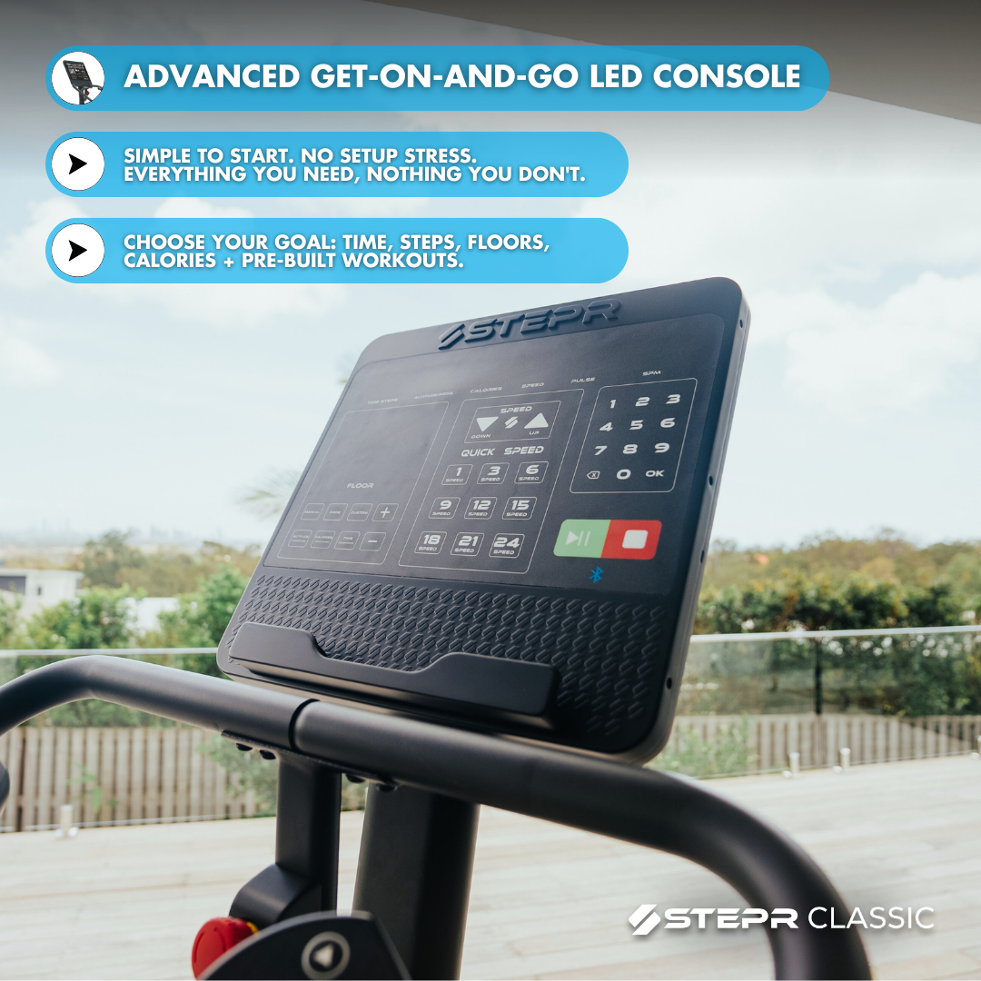 STEPR Classic Stair Climber Stairmaster - Advanced LED Console, no setup stress, everything you need, nothing you don't