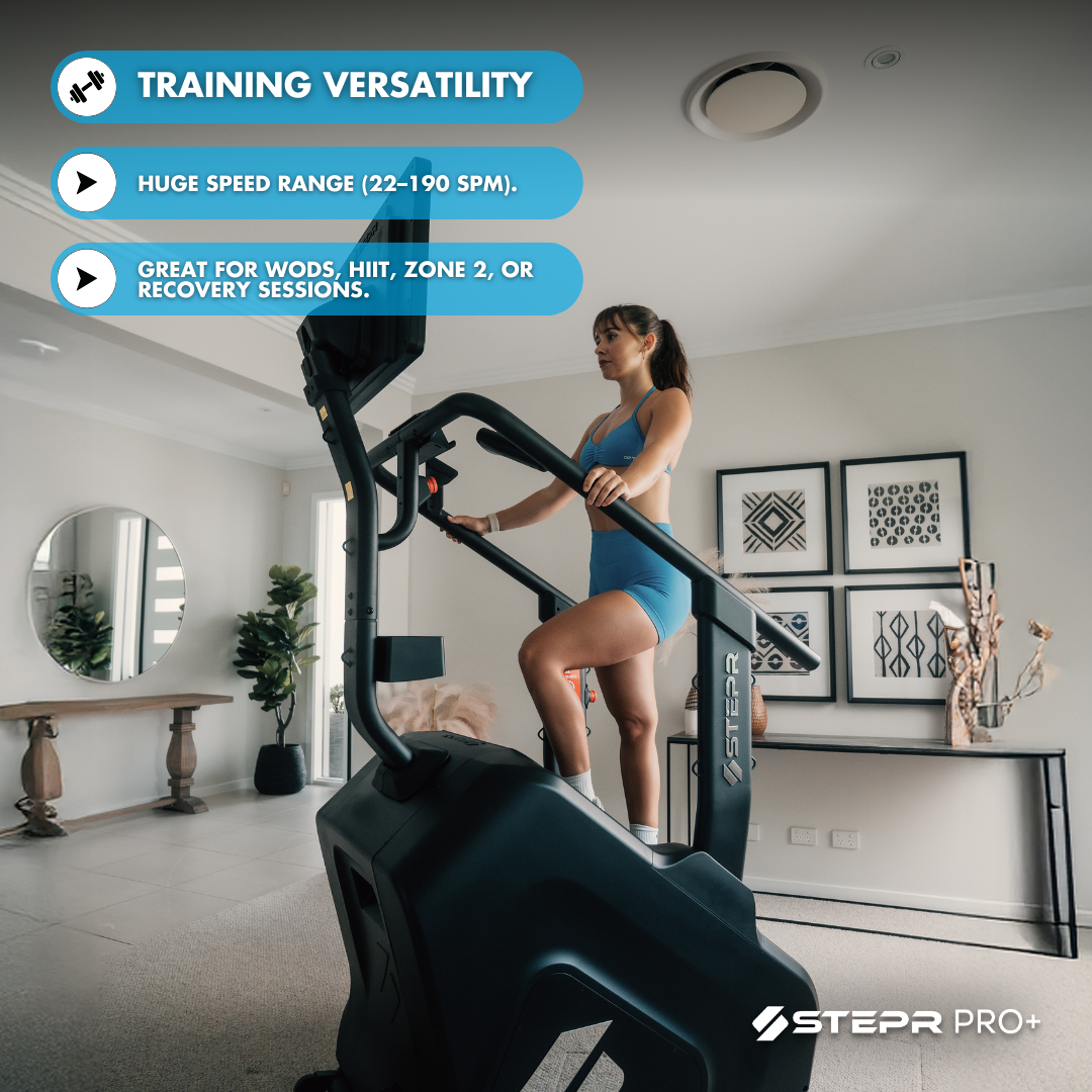 STEPR PRO+ Stairmaster stair climber - Best in class speed range, from 22 spm - 10 spm