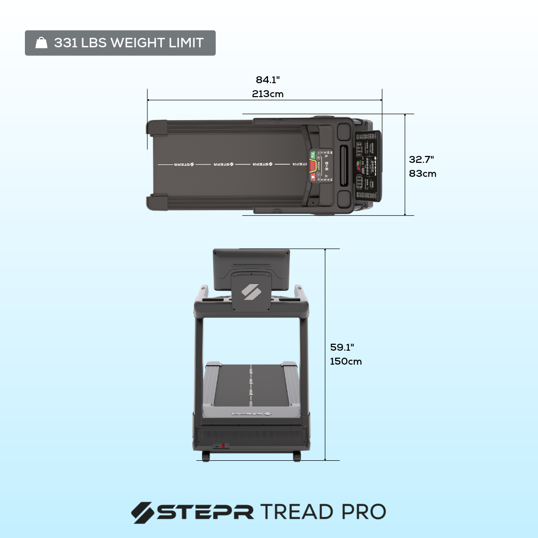 Dimensions and Weight Limit of the STEPR TREAD PRO