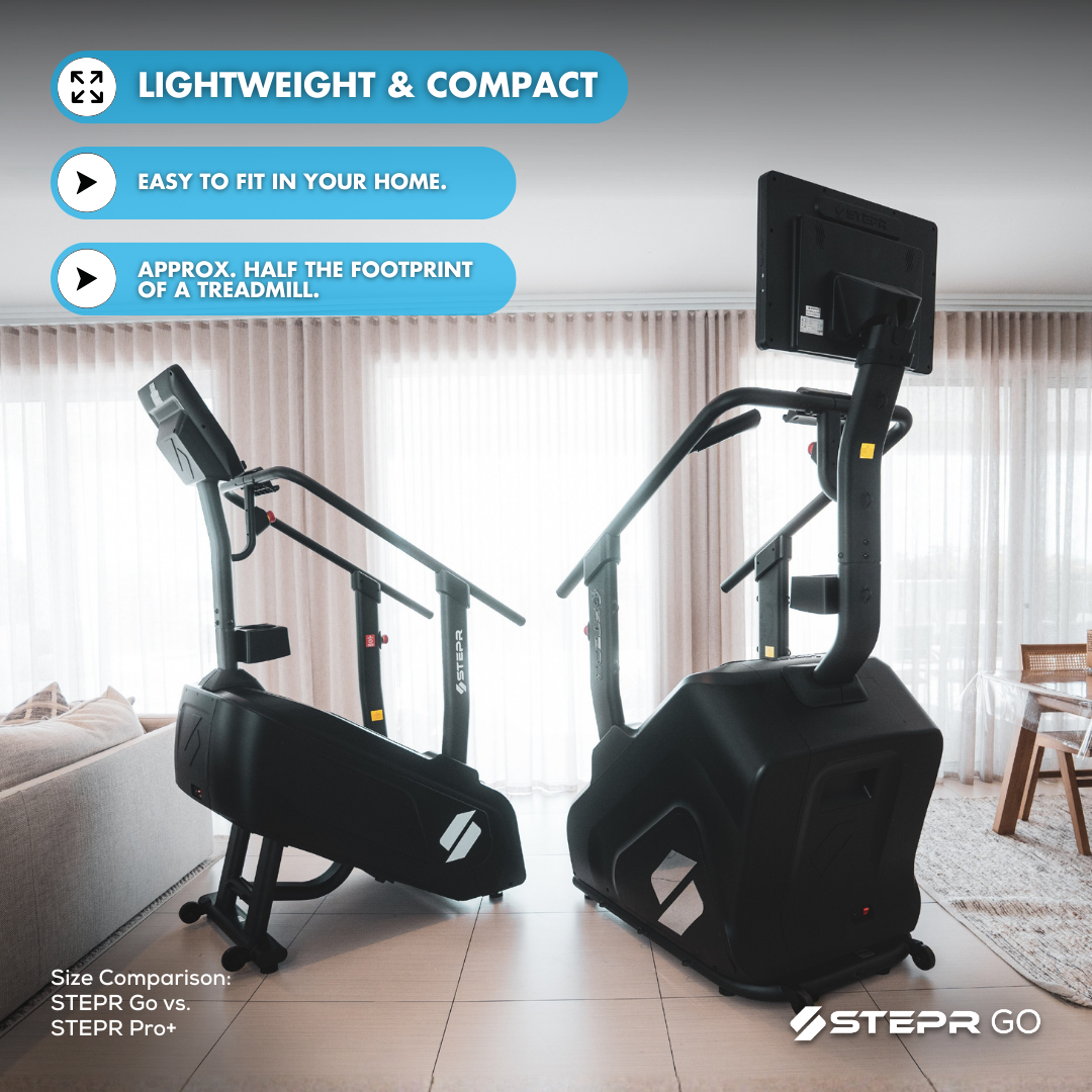 STEPR GO Stair Climber Stairmaster - Lightweight and compact, easy to fit in your home, approx half the footprint of a treadmill. 