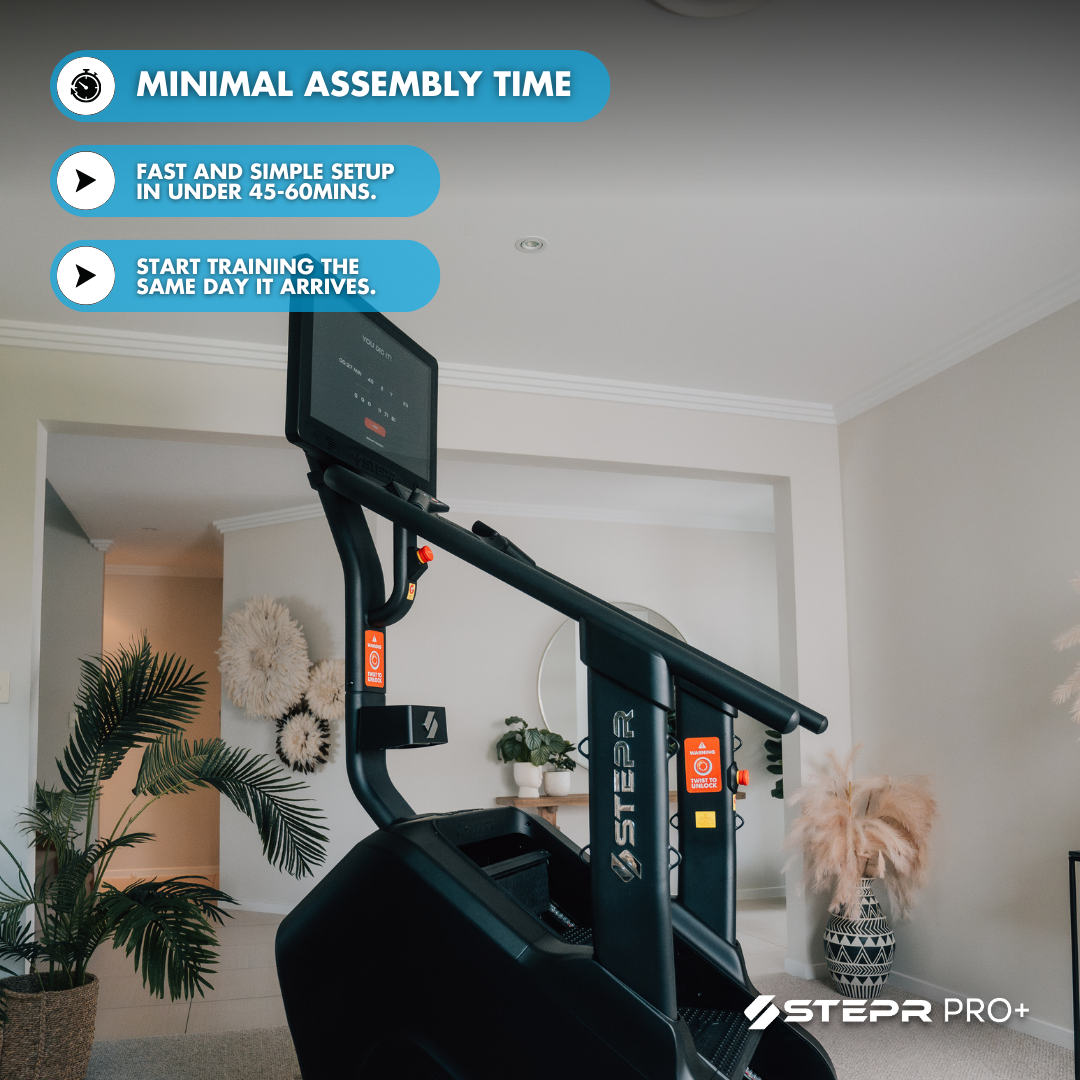 STEPR PRO+ Stairmaster stair climber - Minimal assembly time, fast and simple setup in under 60 mins